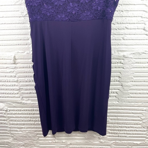 cb established 1962 Violet Sleeveless Sheath Cocktail Dress Sequin Lace Size 16 - Picture 10 of 14